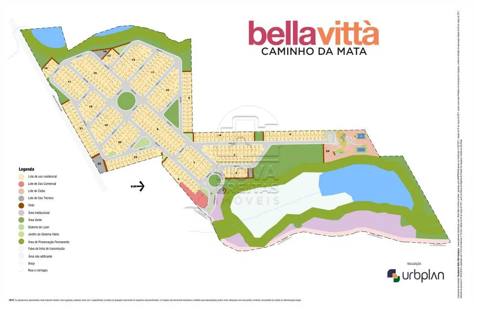 Planta do loteamento Bella Vittà Caminho da Mata